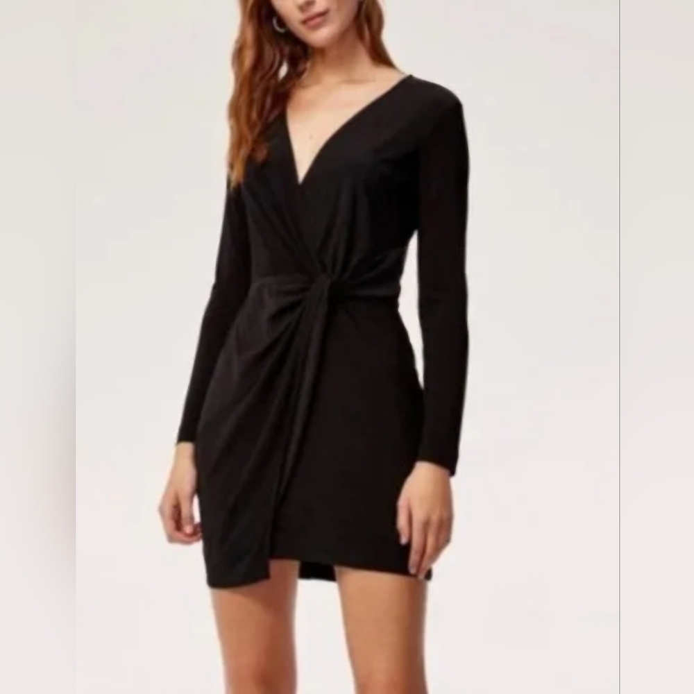 Aritzia Babaton Jeff Black Long Sleeve Mini Dress  Size:Small